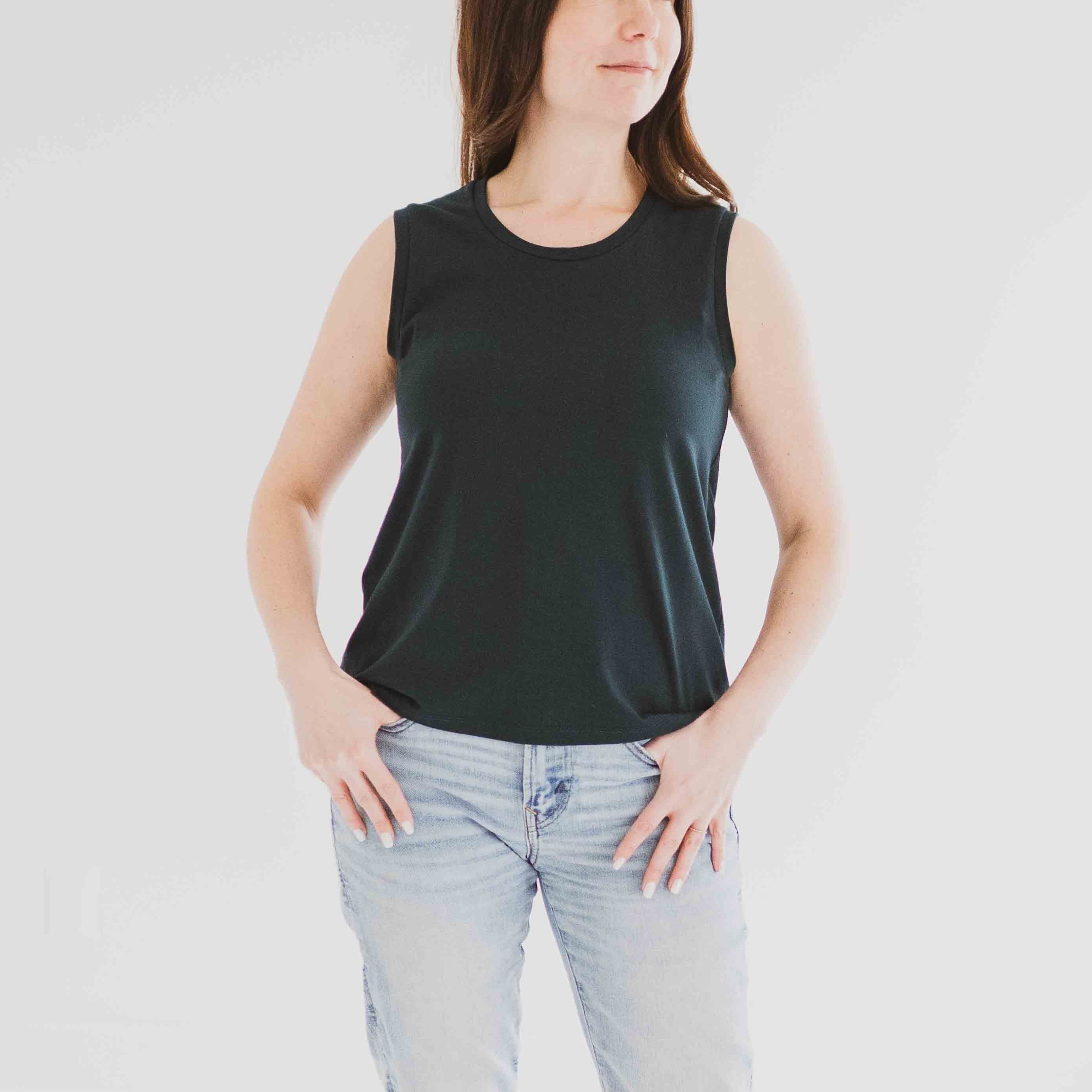 dark green top for women apparel made in canada