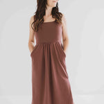 square neck tank dress with pockets clothing made in canada