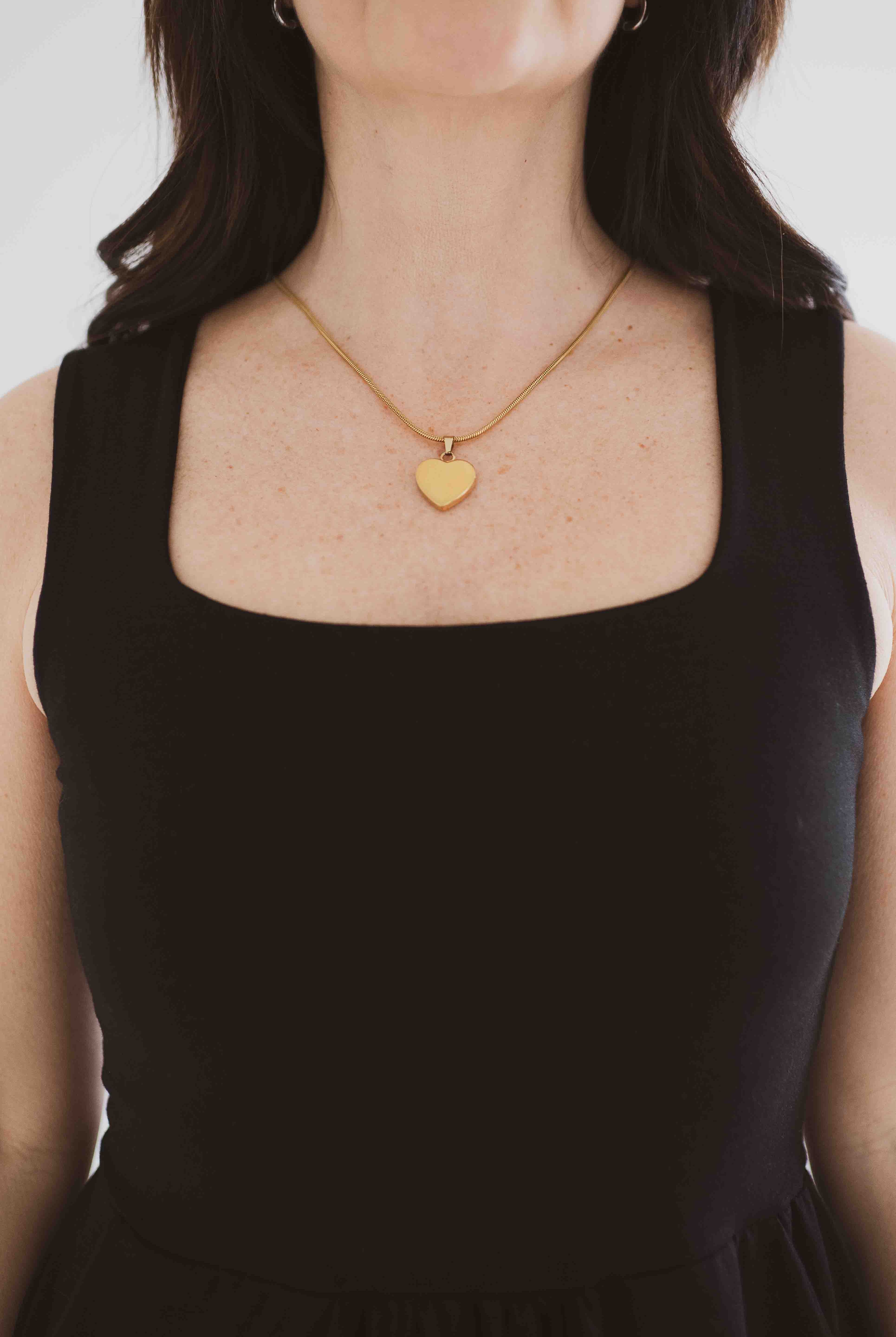 Close up of square neck tank dress