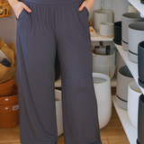 Bree Bamboo Women's Wideleg Pants in Charcoal