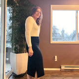 Mandie Black Midi Skirt