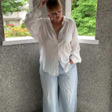 Maeve Oversized Off-White Lyocell Button up Shirt