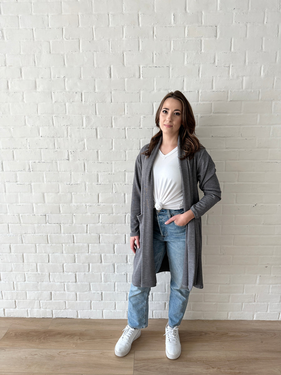 Kerstin Cardigan with Pockets in Grey
