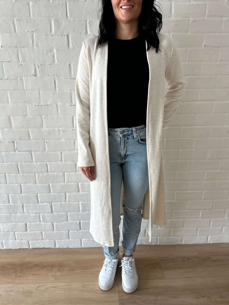 Carolina Long Cardigan in Ivory