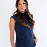 [PRE-ORDER] Dori Bamboo Mockneck Top in Navy or Black