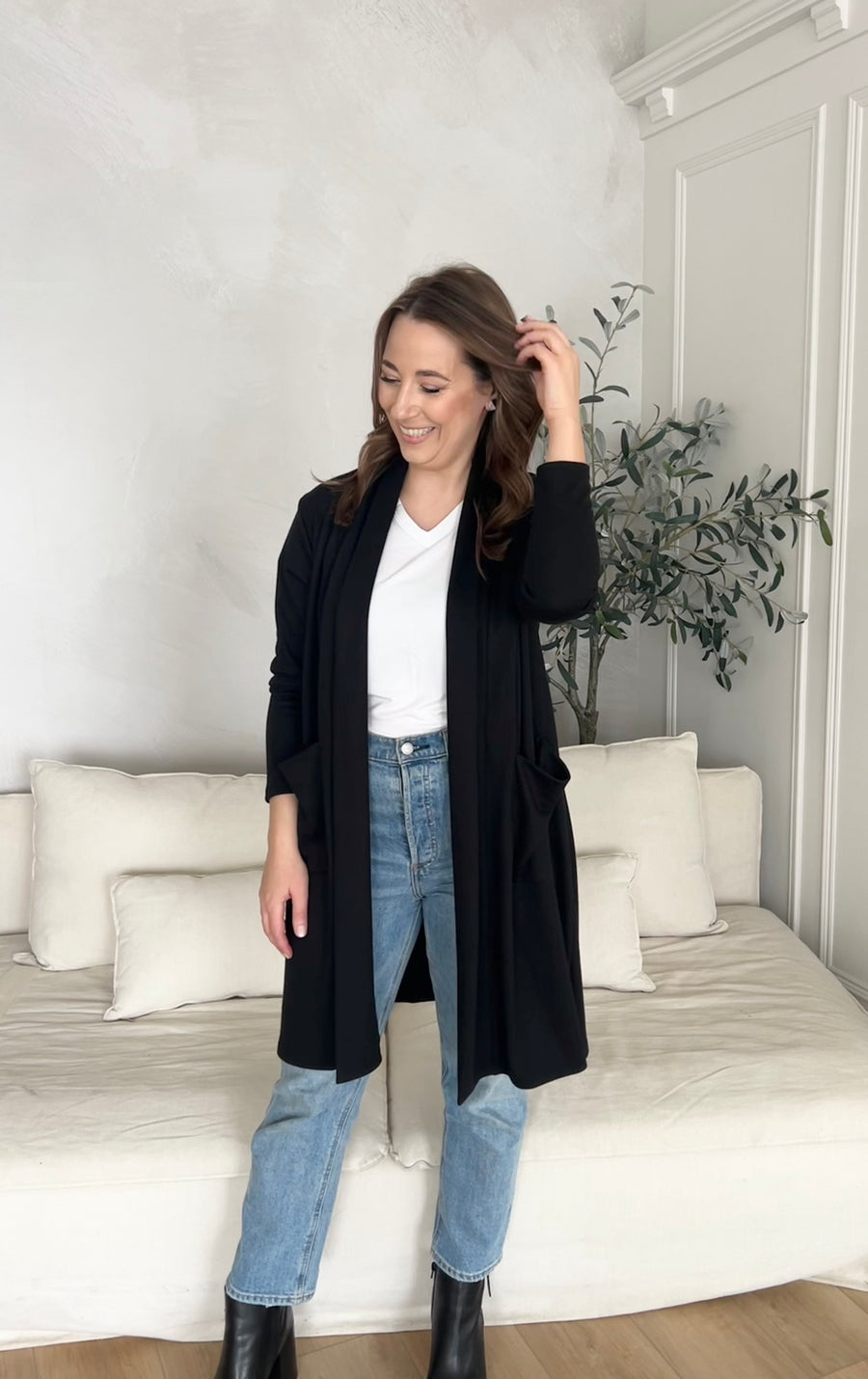 Kerstin Cardigan with Pockets in Black