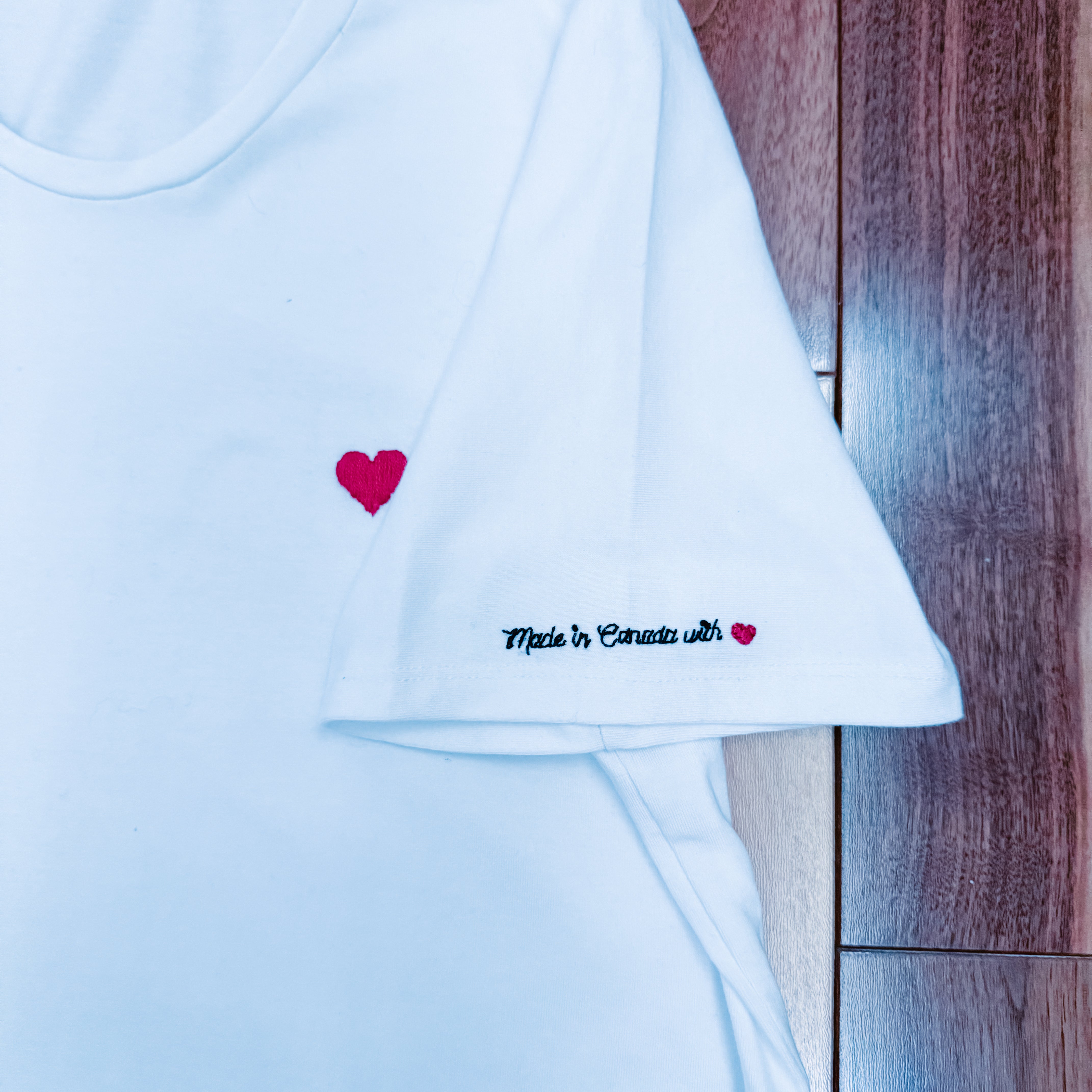 Made in Canada with Love Heart T-shirt Ang Hill