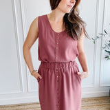 Pink button up tank and skirt made in Canada 