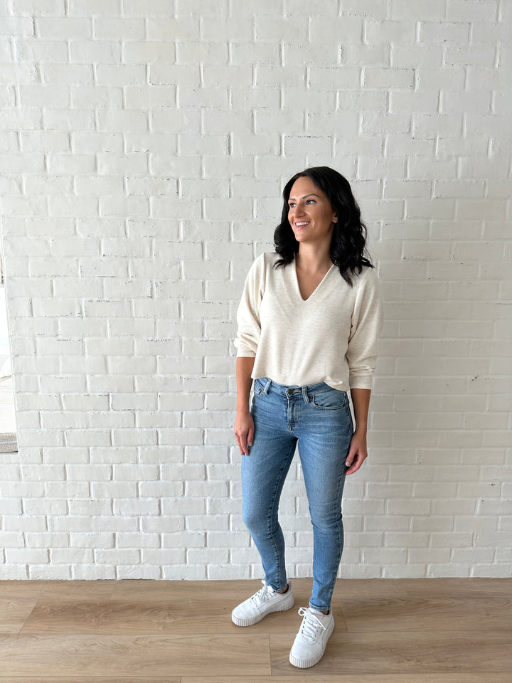 Ally Cropped Sweater in Ivory