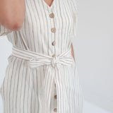 [PRE-ORDER] Gracie Hemp + Organic Cotton Striped Dress with Buttons