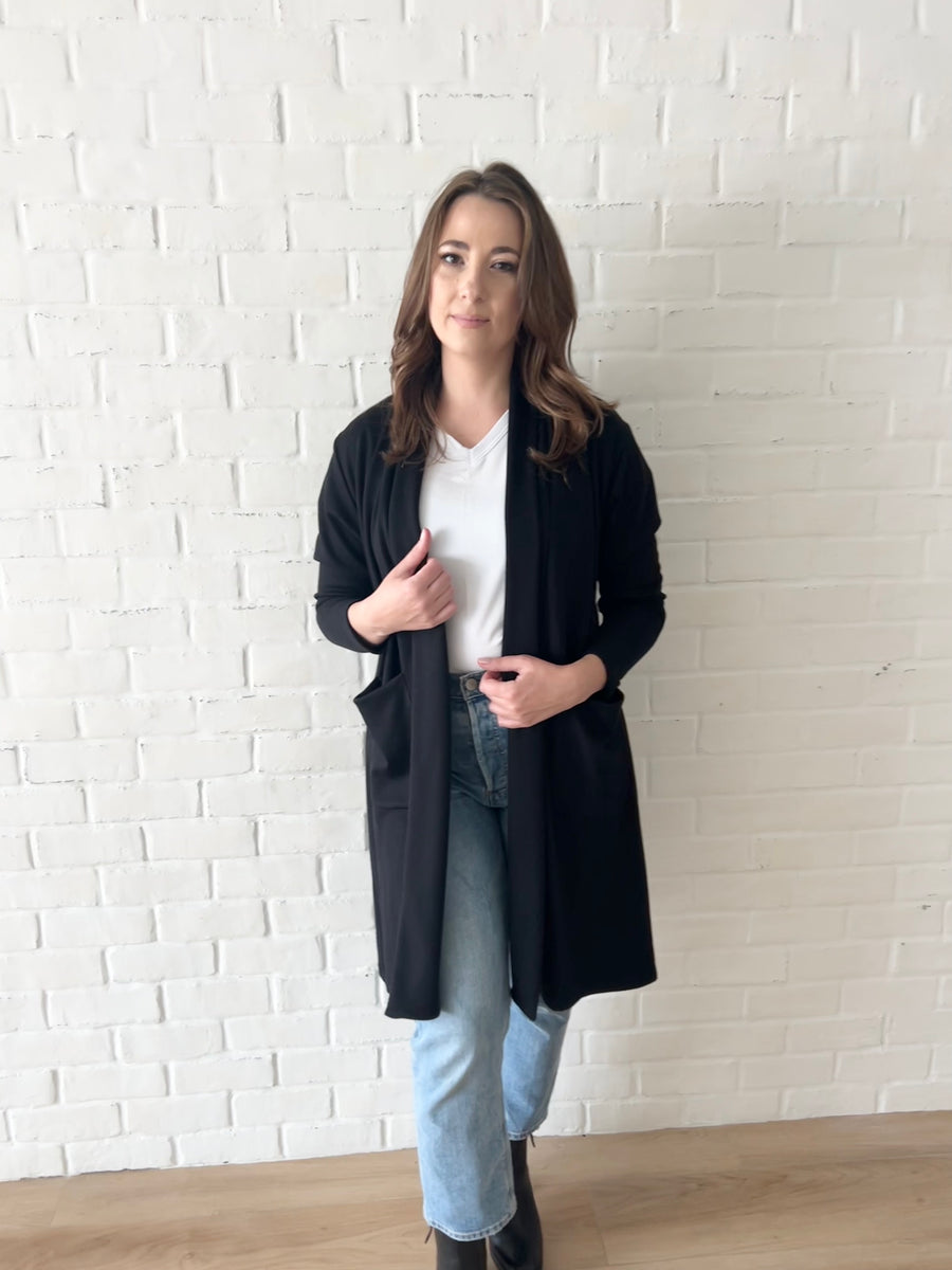 Kerstin Cardigan with Pockets in Black