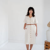 [PRE-ORDER] Gracie Hemp + Organic Cotton Striped Dress with Buttons