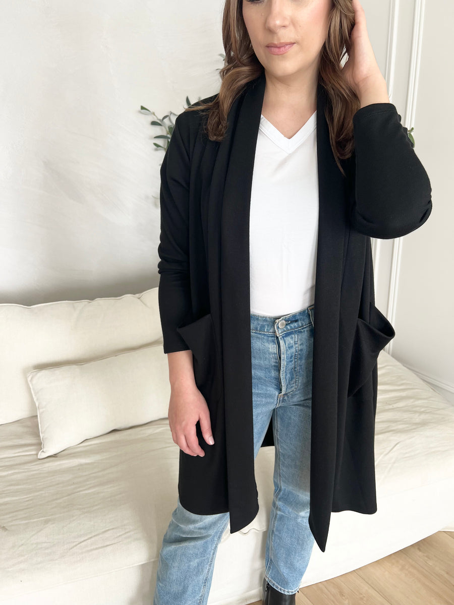 Kerstin Cardigan with Pockets in Black