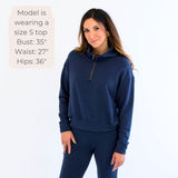 [PRE-ORDER] Sophie 1/2 Zip Bamboo Sweater in Pine, Navy, Mocha or Black