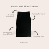 Ang Hill Black Midi Skirt Infographic