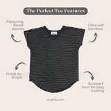 bamboo striped t-shirt product features graphic