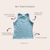 bev tank in light blue product features graphic