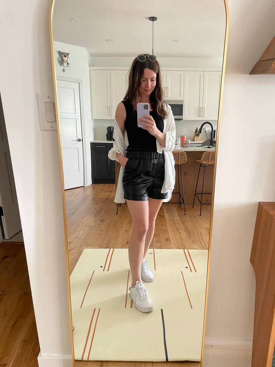 Shelby Paperbag Shorts in Vegan Leather
