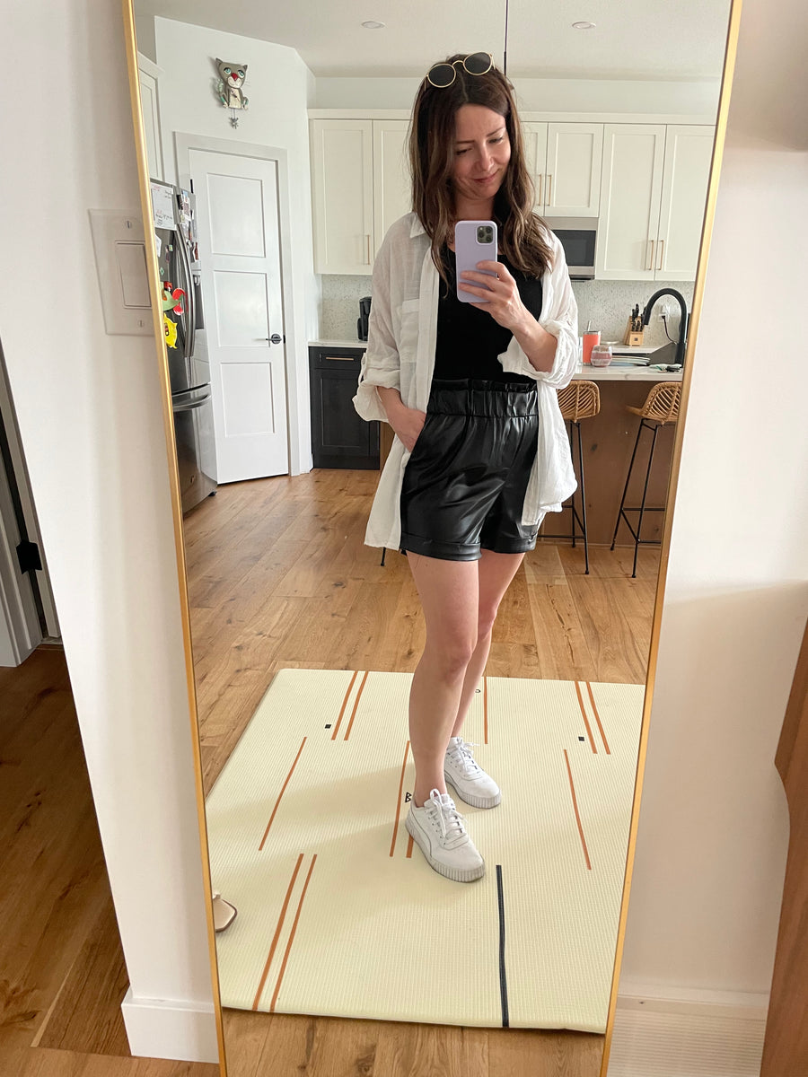 Shelby Paperbag Shorts in Vegan Leather