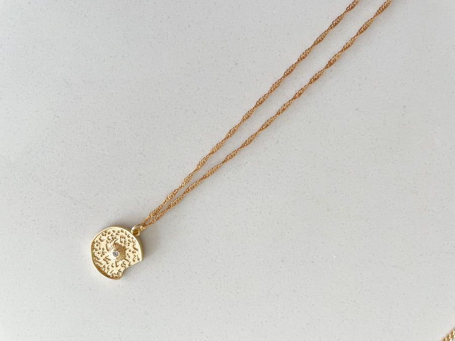 Twisted Baubles Piece Out Necklace Gold
