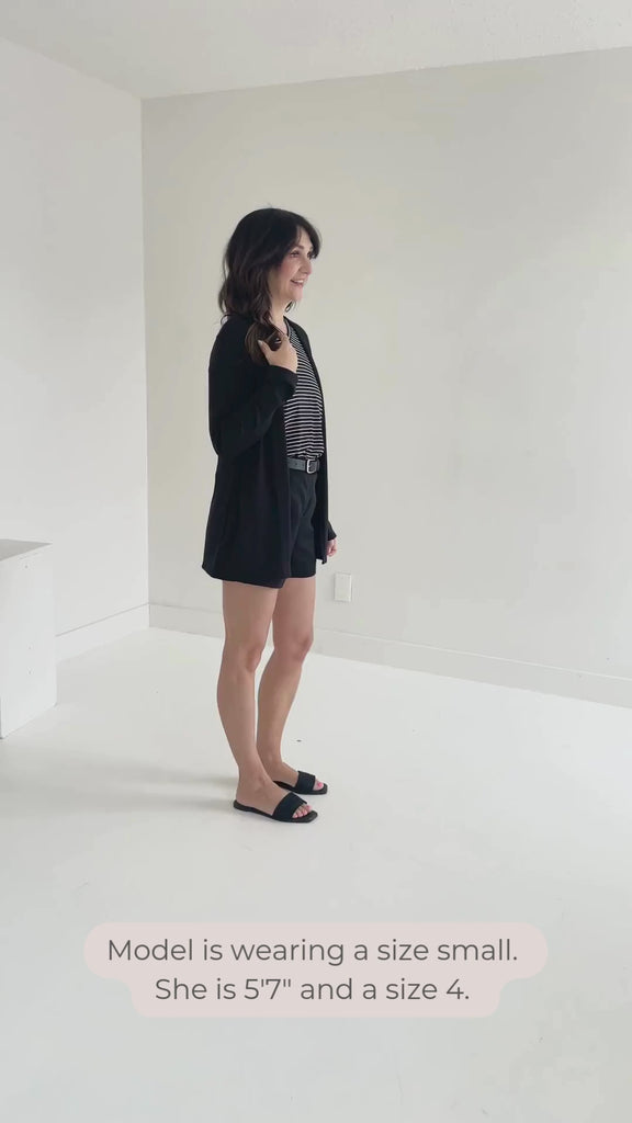 video of woman black cardigan for women made in canada