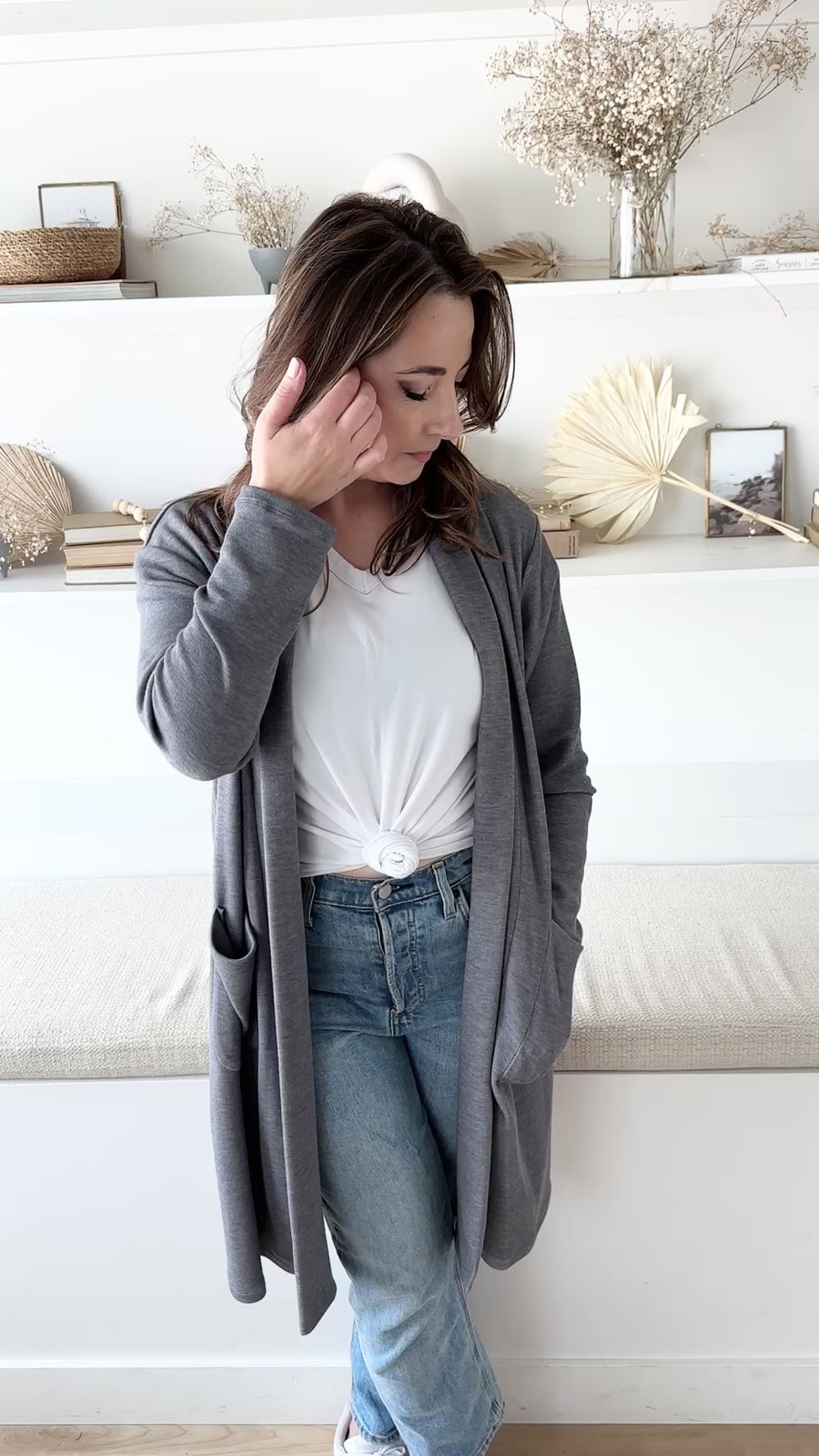 Kerstin Cardigan with Pockets in Grey