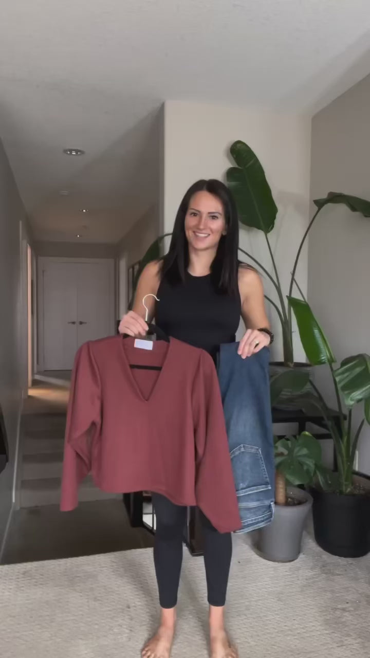 Ally Cropped Sweater in Chestnut