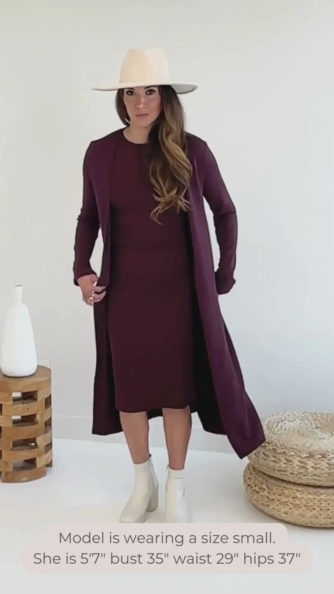 Carolina Cardigan in Merlot made in canada video