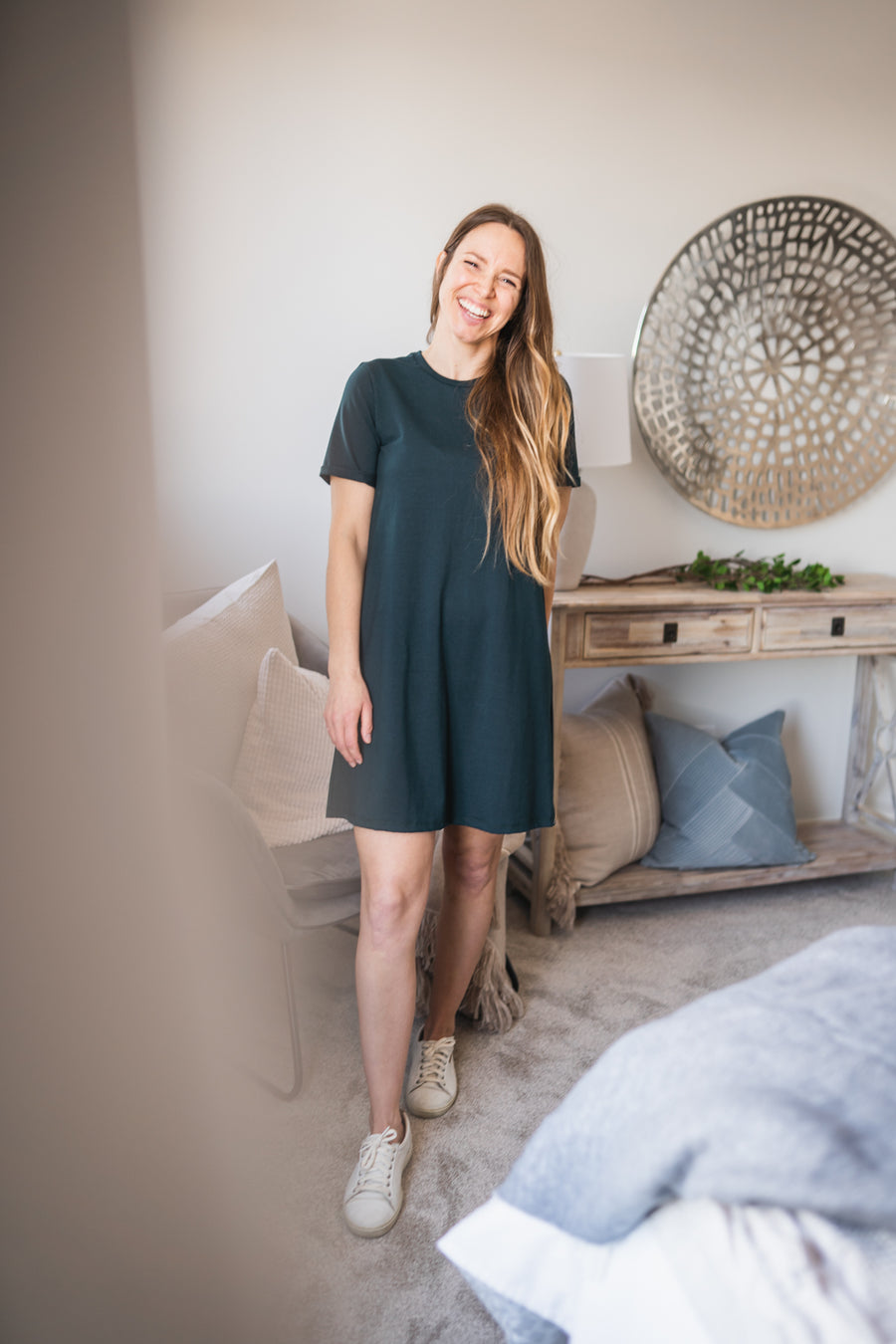 *PRE-ORDER* Jessica T-Shirt Dress in Juniper