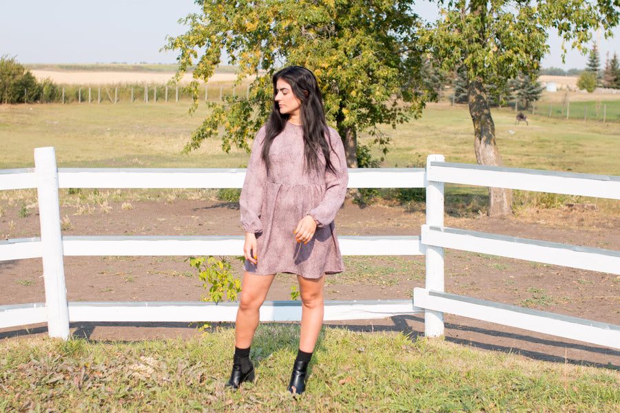 Madison Animal Print Long Sleeved Dress