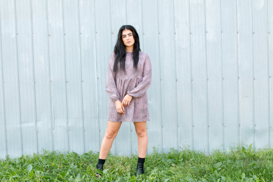 Madison Animal Print Long Sleeved Dress