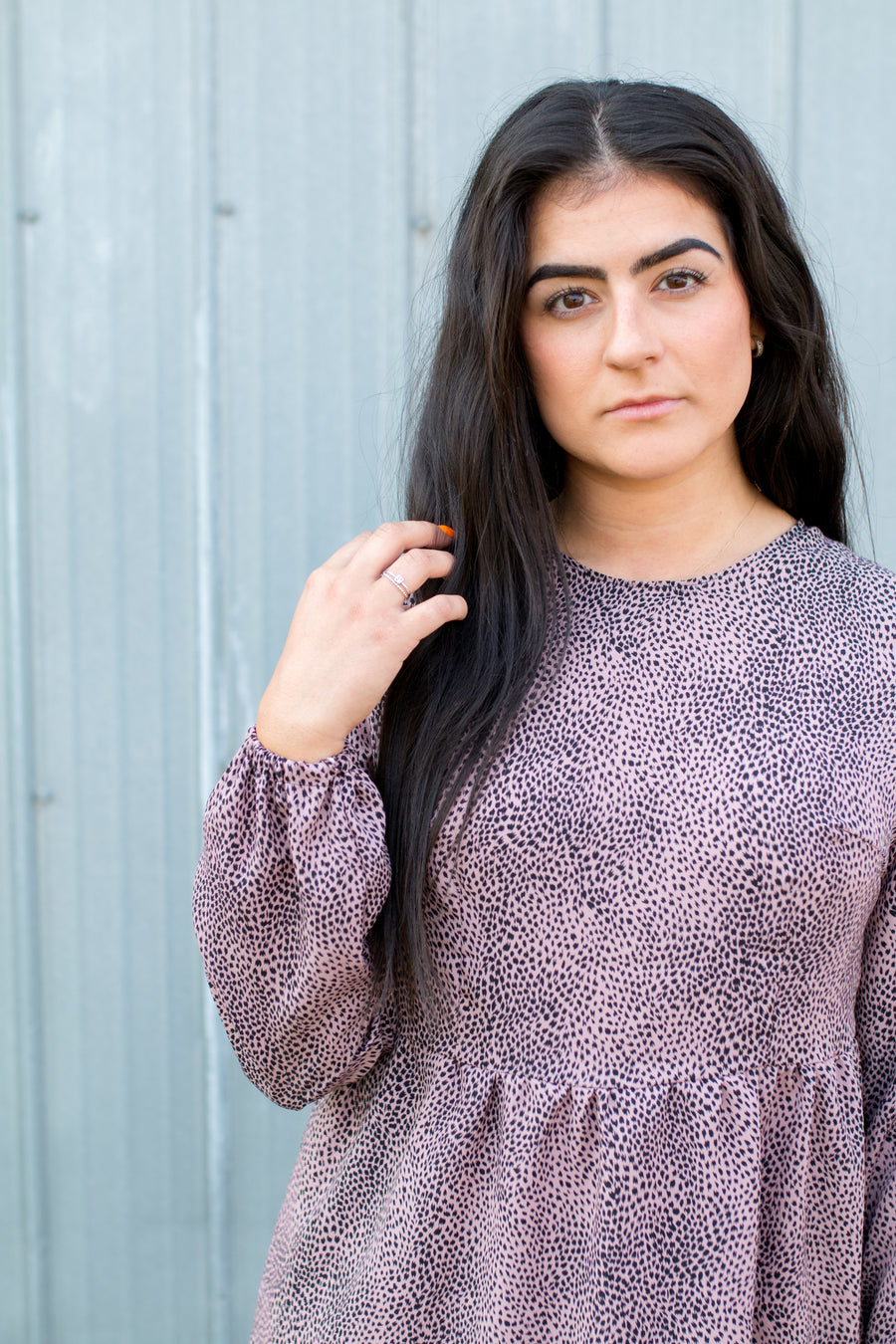 Madison Animal Print Long Sleeved Dress
