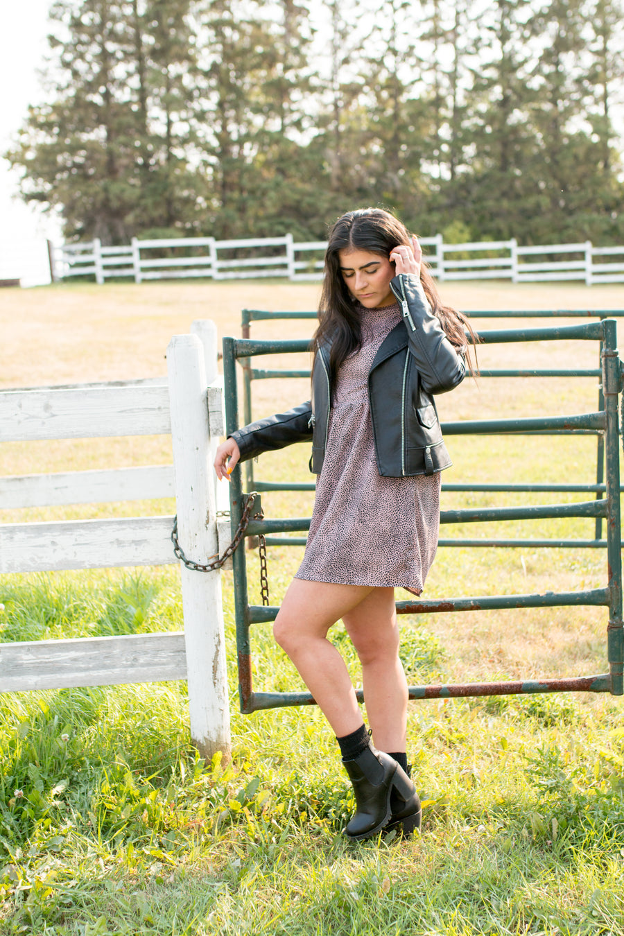 Madison Animal Print Long Sleeved Dress