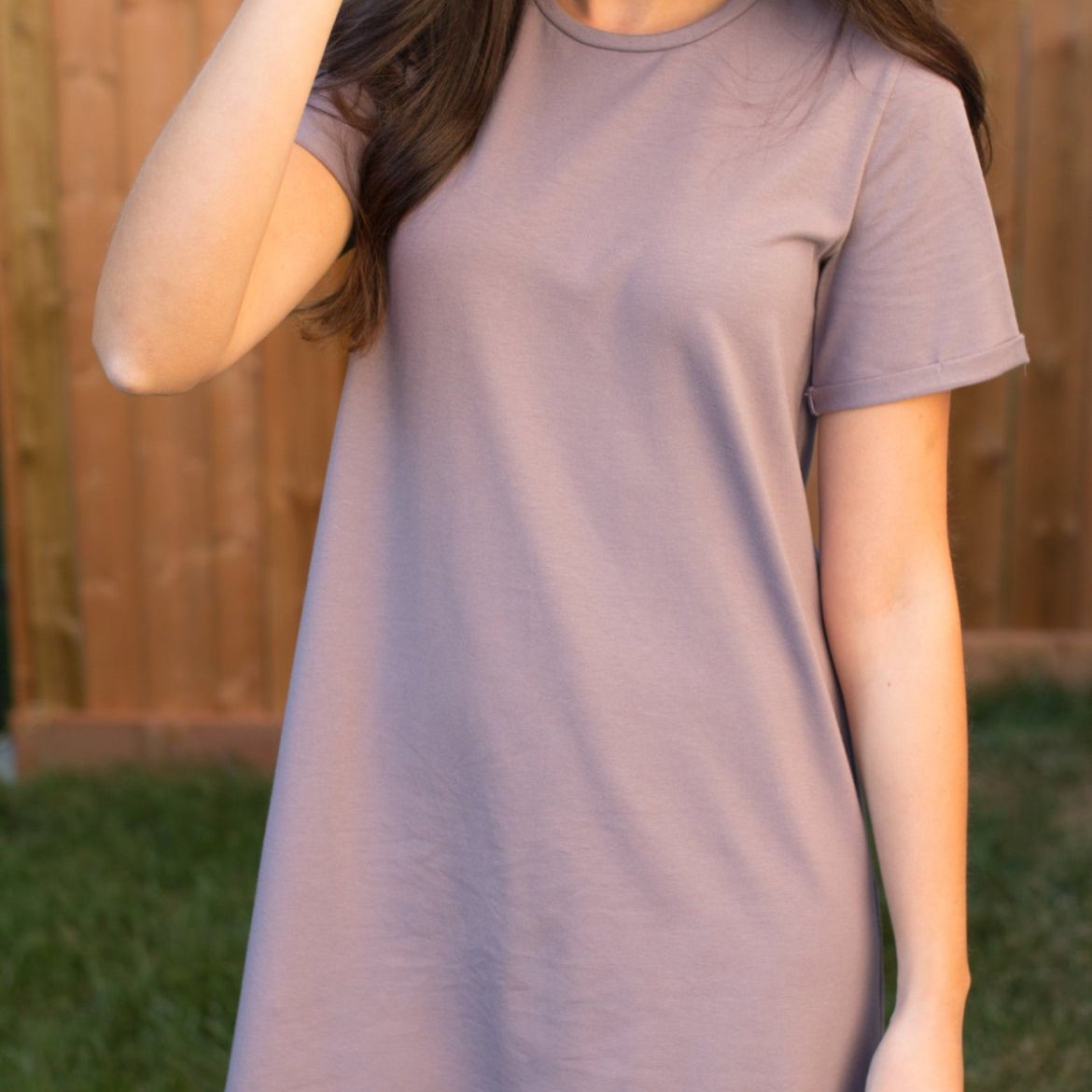 lavender t-shirt dress