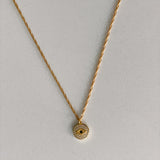 Twisted Baubles Evil Eye Pave Necklace Gold Plated