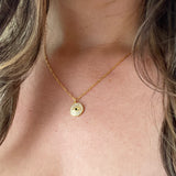Twisted Baubles Evil Eye Pave Necklace Gold Plated