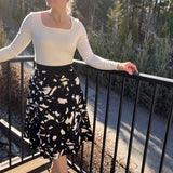 Tracey square neck long sleeve top in vanilla FINAL SALE: SAMPLE